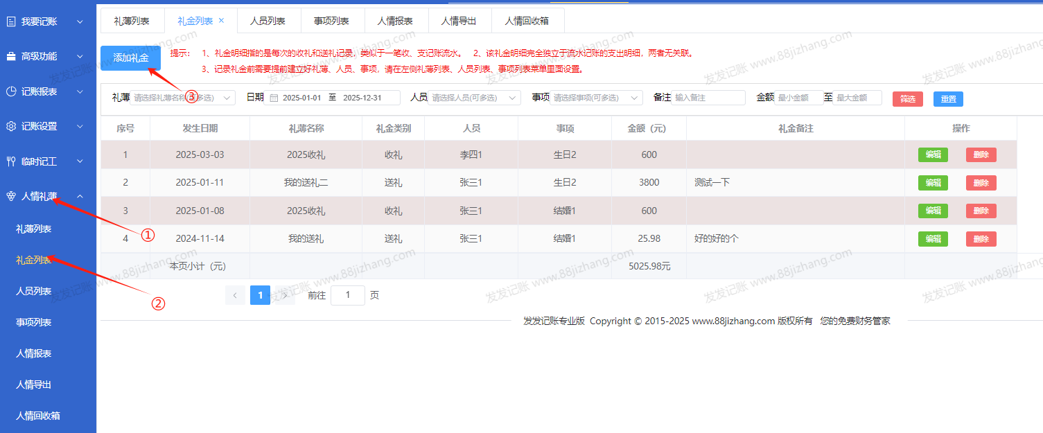 人情礼簿1